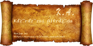 Körözsi Alfréda névjegykártya